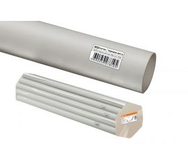 04.04.02 Трубы гладкие жесткие из ПВХ - цвет серый, упаковка для розничных продаж по 2 м.