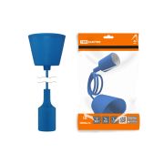 Патрон пластиковый Е27 с подвесом 1 м, синий TDM