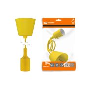 Патрон пластиковый Е27 с подвесом 1 м, желтый TDM
