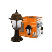 Светильник садово-парковый НТУ 04-60-001 четырехгранник, стойка, пластик, расс.пластик, бронза TDM