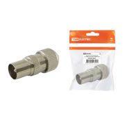 Штекер TV антенный металл без пайки «орех», инд. упаковка TDM