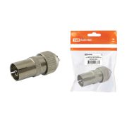 Гнездо TV антенное металл без пайки «орех», инд. упаковка TDM