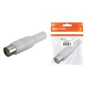 Гнездо TV антенное пласт. без пайки белое, инд. упаковка TDM