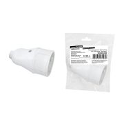 Кабельная розетка 2П б/з белая 10А 250B серии «Народная»