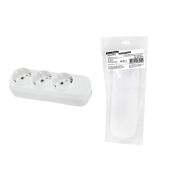 Колодка розеточная 3 гнезда 2П+3 16А 250В белая серии «Народная» К3-3100