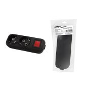 Колодка розеточная 2 гнезда 2П+3 c выключателем 16А 250В черная серии «Народная»