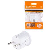 Вилка с/з круглая белая 10А 250В TDM