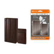 Звонок беспроводной на батарейках ЗББ-11/4-32М «ЭКО» бук (32 мелодии, кнопка IP30, 2х1,5В ААА) TDM