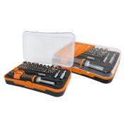 Набор, две отвертки: реверсивная, и тонкая, в комплекте биты и головки, №4, 65 предметов «Алмаз» TDM