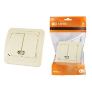 Выключатель 2-кл. с подсветкой 10А сл. кость «Валдай» TDM