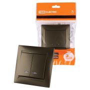 Выключатель 2 кл. с подсветкой 10А бронза «Лама» TDM