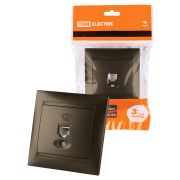 Розетка телефонная RJ11 бронза «Лама» TDM