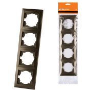 Рамка 4-х постовая вертикальная бронза «Лама» TDM