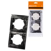 Рамка 2-х постовая вертикальная старинное серебро «Лама» TDM