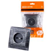 Розетка 2П 10А 250В старинное серебро «Лама» TDM