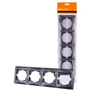 Рамка 4-х постовая горизонтальная старинное серебро «Лама» TDM