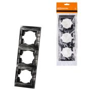 Рамка 3-х постовая вертикальная старинное серебро «Лама» TDM