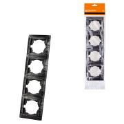 Рамка 4-х постовая вертикальная старинное серебро «Лама» TDM