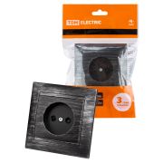 Розетка 2П 10А 250В с защ. шт. старинное серебро «Лама» TDM