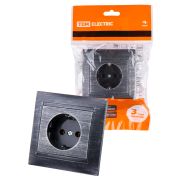 Розетка 2П+З 16А 250В старинное серебро «Лама» TDM