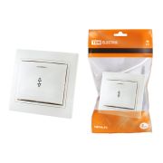 Выключатель на 2 направления 1 кл. с подсветкой 10А (основание керамика) белый «Таймыр» TDM