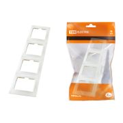 Рамка 4-х постовая вертикальная белая «Таймыр» TDM