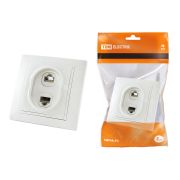 Розетка телефонная RJ11 + компьютерная RJ45 белая «Таймыр» TDM