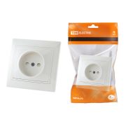 Розетка 2П с защ. шт. 10А 250В (основание керамика) белая «Таймыр» TDM