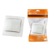 Выключатель 2 кл. 10А (основание керамика) белый «Таймыр» TDM