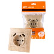 Розетка 2П+З 16А 250В + 2 USB порта 2,1А 5В сосна «Лама» TDM