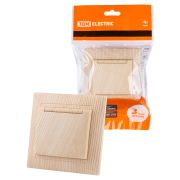 Розетка 2П+З 16А 250В IP44 с крышкой сосна «Лама» TDM