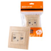 Розетка двойная телефонная RJ11 сосна «Лама» TDM