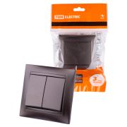 Выключатель 2-х кл. 10А шоколад «Лама» TDM