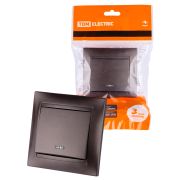 Выключатель 1 кл. с подсветкой 10А шоколад «Лама» TDM