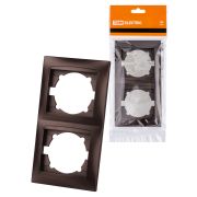 Рамка 2-х постовая вертикальная шоколад «Лама» TDM