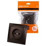 Розетка 2П 10А 250В с защ. шт. шоколад «Лама» TDM