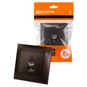 Розетка компьютерная RJ45 шоколад «Лама» TDM