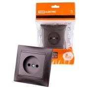 Розетка 2П 10А 250В шоколад «Лама» TDM
