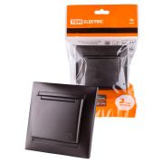 Розетка 2П+З 16А 250В IP44 с защ. шт. с крышкой шоколад «Лама» TDM