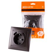 Розетка 2П+З 16А 250В + 2 USB порта 2,1А 5В шоколад «Лама» TDM