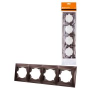 Рамка 4-х постовая горизонтальная шоколад «Лама» TDM