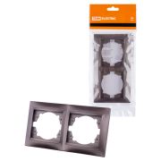 Рамка 2-х постовая горизонтальная шоколад «Лама» TDM