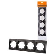 Рамка 4-х постовая горизонтальная графит «Лама» TDM