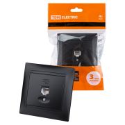 Розетка телефонная RJ11 графит «Лама» TDM