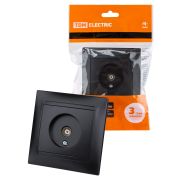 Розетка телевизионная простая (0-2400МГц, «мама») графит «Лама» TDM