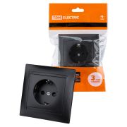 Розетка 2П 10А 250В с защ. шт. графит «Лама» TDM