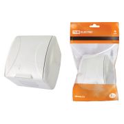 Розетка 2П+З открытой установки IP54 16А с крышкой белая «Селигер» TDM