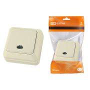 Выключатель 1-кл. открытой установки с подсветкой IP20 10А, сл. кость «Ладога» TDM