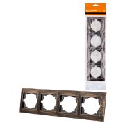 Рамка 4-х постовая горизонтальная старинная бронза «Лама» TDM