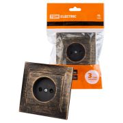 Розетка 2П 10А 250В с защ. шт. старинная бронза «Лама» TDM